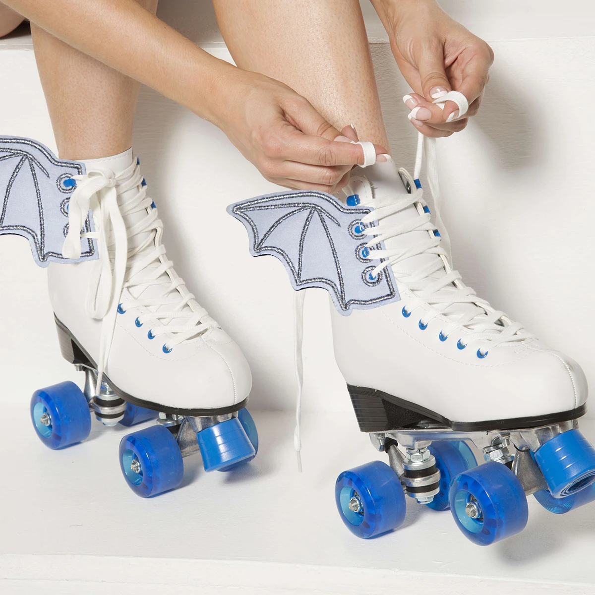 Halloween Party Bats Wings Ideas Shoes Accessory Boots Bat Wings Lace Up Sport Shoes Wings DIY Skate Punk Shoe DIY Decorations