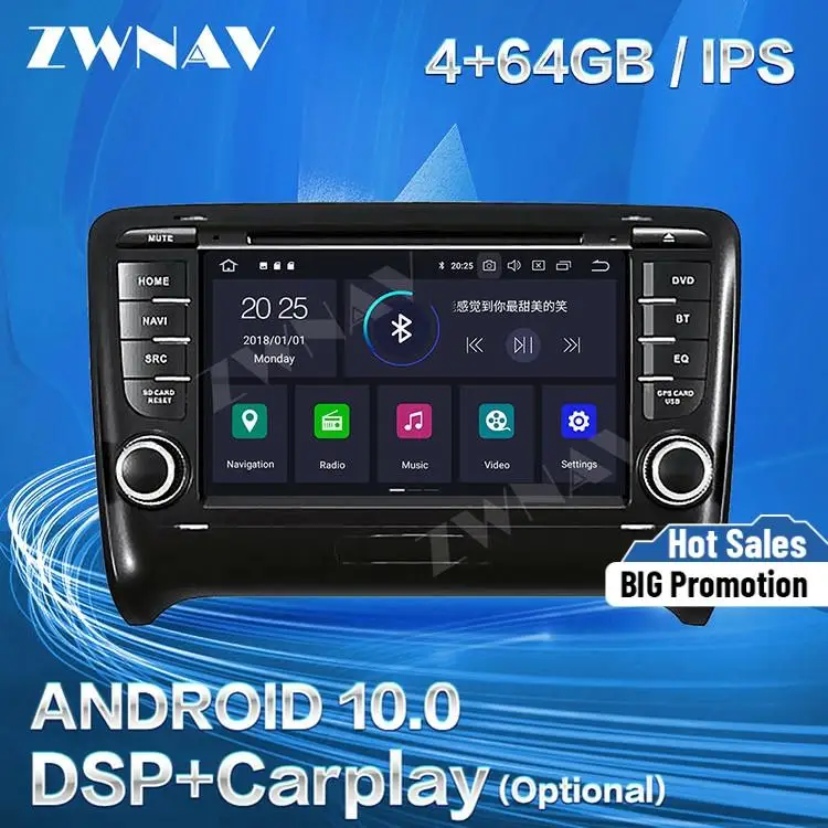 64GB DSP Carplay 2006 2007 2008 2009 2010 2011 2012 2013 2014 For Audi TT Android 10 Player GPS Auto Audio Stereo Radio Recorder