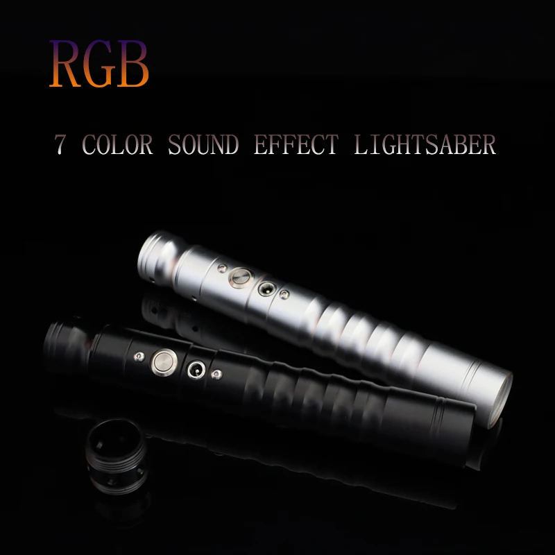 75cm Jedi Knight Rgb 7-color Lightsaber Metal Handle Vibration Sound Effect Cosplay Boy Collection Toy Christmas Halloween Gift