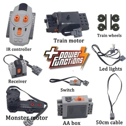 Technical Motor Kit  Power Function Switch IR Remote Control Receiver Battery Box Train Motor Compatible All Brand PF