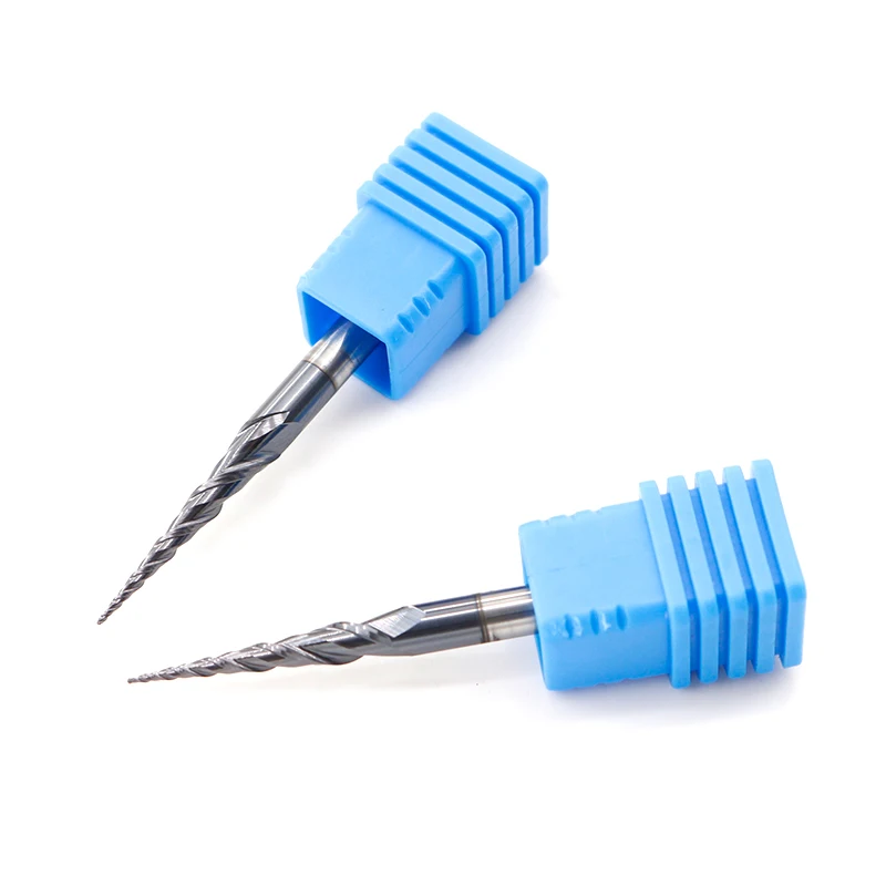 VACK 1 adet Tungsten katı karbür konik topu burun sonu değirmen freze uçları Cnc konik topu burun End Mill için ahşap metal freze kesicisi