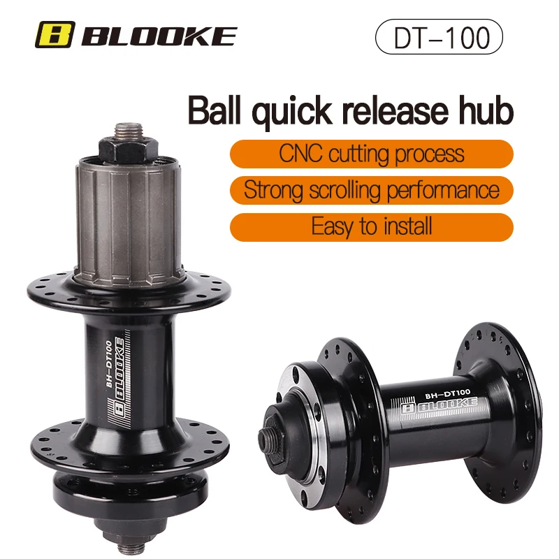 BLOOKE-Bicycle Bearing Disc Brake Hub,Front and Rear,MTB Bike Bushing,Quick Release Sleeve Cube, DT100, 7, 8, 9, 10, 11 S Speed