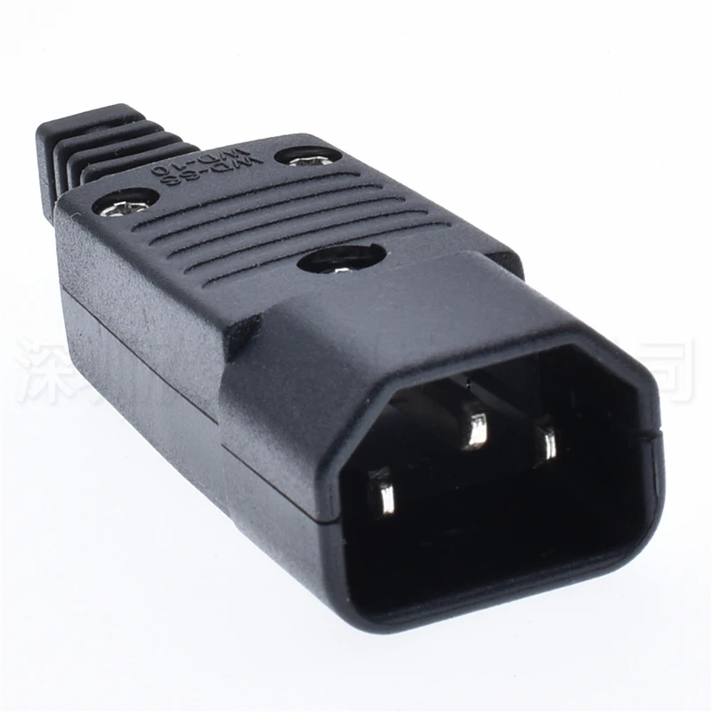 IEC C15 C14 C13 power connector 10A250V AC 3 prong electric plug adapter female male wiring Industrial IC work accessories black