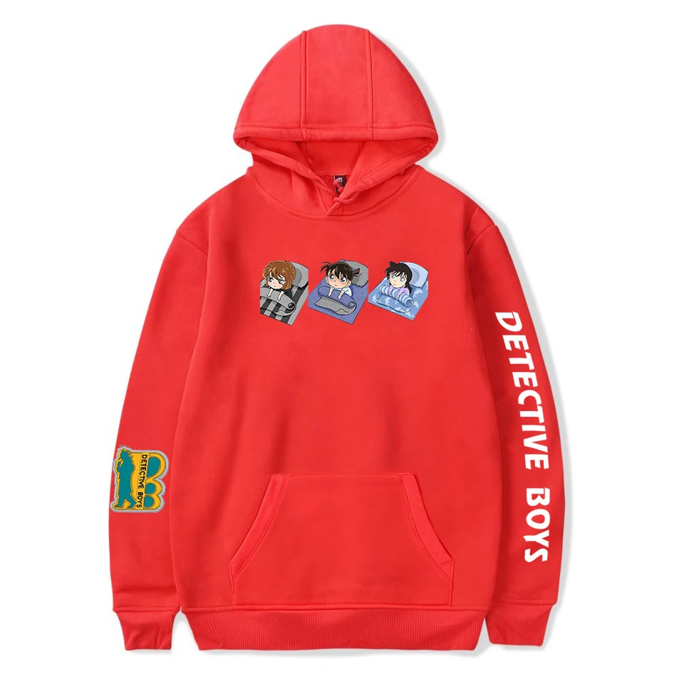 Anime Detective Conan Hoodies Men Women Sweatshirts Print Hoodies Harajuku Winter Detective Conan Hoodie Fashion Red pullovers