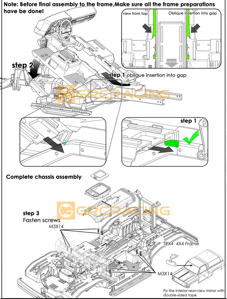 Für 1/10 Rc Auto Traxxas Trx4 K5 Innenraum Pioneer 1979 Simulation Mittelkonsole Sitz Modifikation Teile Grc G161kb – Detail 36