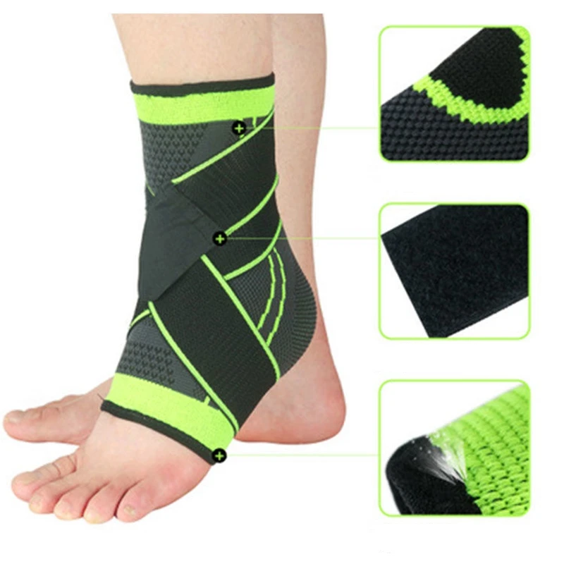 Sports Ankle Brace Compression Strap Sleeves Support 3D Weave Elastic Bandage Foot Protective Gear Gym Fitness