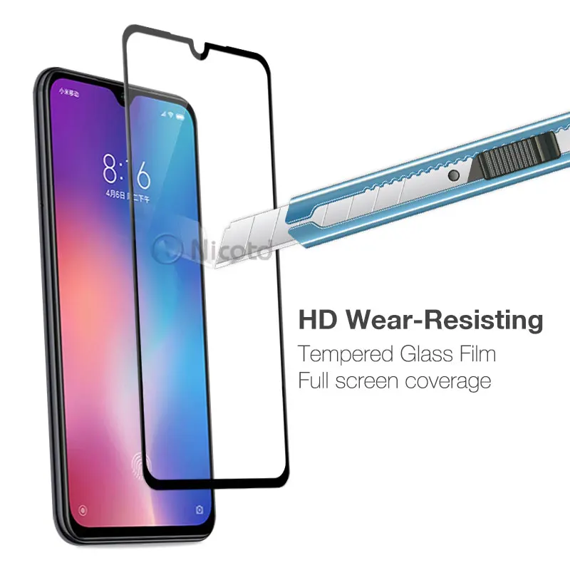 Tempered Glass for Xiaomi Mi 9 Lite Safety Glass Screen Protector On for Xiaomi Mi 9T 9 Lite 9 SE Pro Full Cover Protective Film