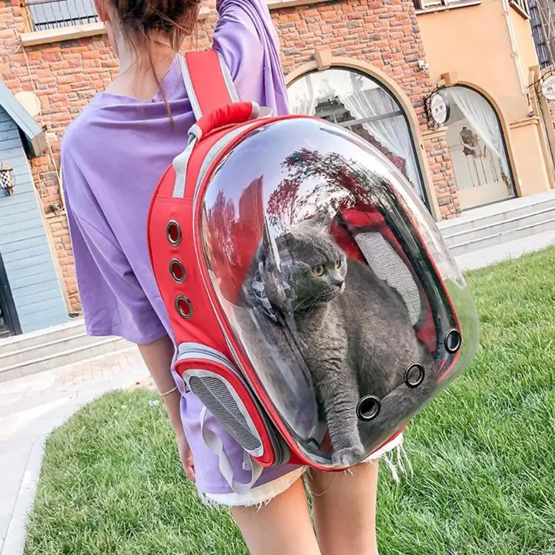 4 Colors Breathable Small Pet Carrier Bag for Dog Cat Portable Pet Outdoor Transparent Travel Backpack Dog Cat Carrying Cage