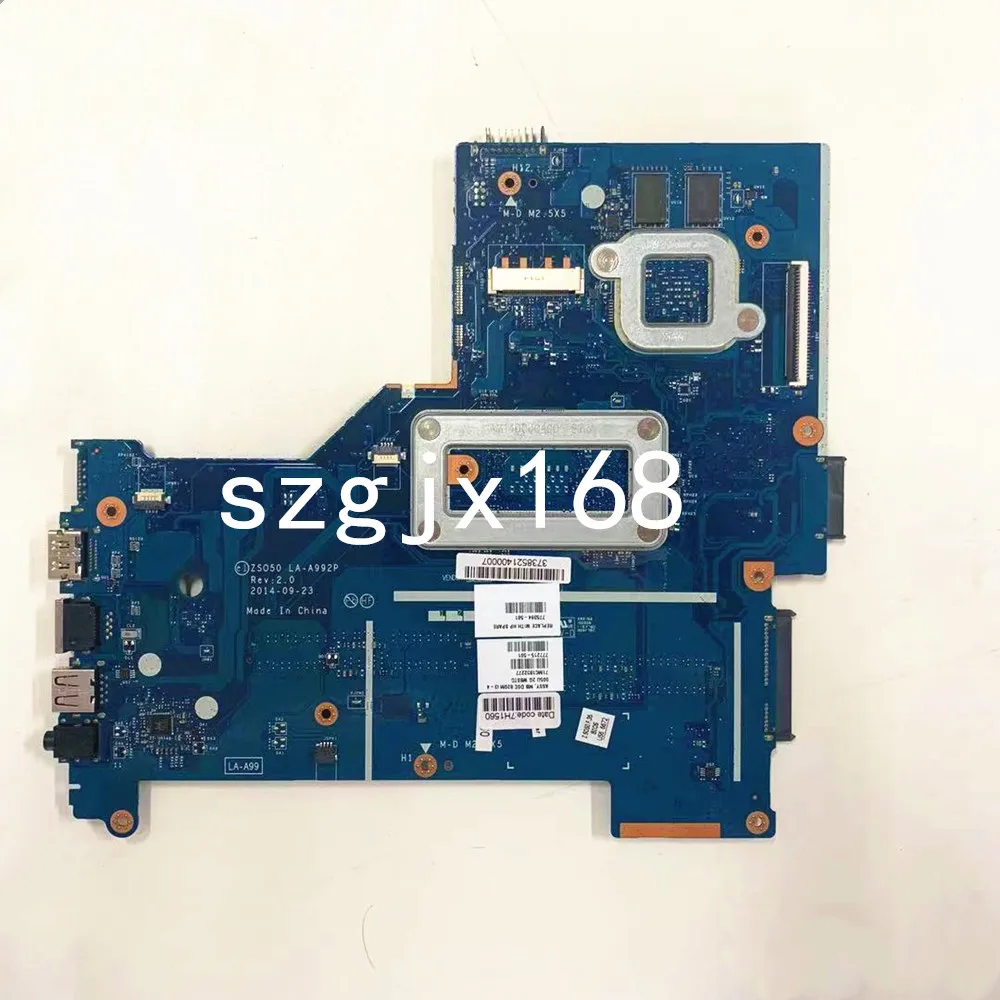 FOR  HP 15-R Laptop Motherboard with SR1EK i3-4005U CPU ,820M / 2GB GPU DDR3L ZSO50 LA-A992P MB 100% tested