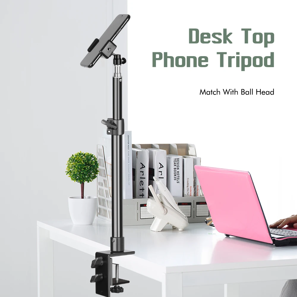 

SH Desktop C-clamp Light Stand With 1/4" Ball Head,Adjustable Tabletop Bracket Stand For DSLR Camera, Ring Light, Video Monitor