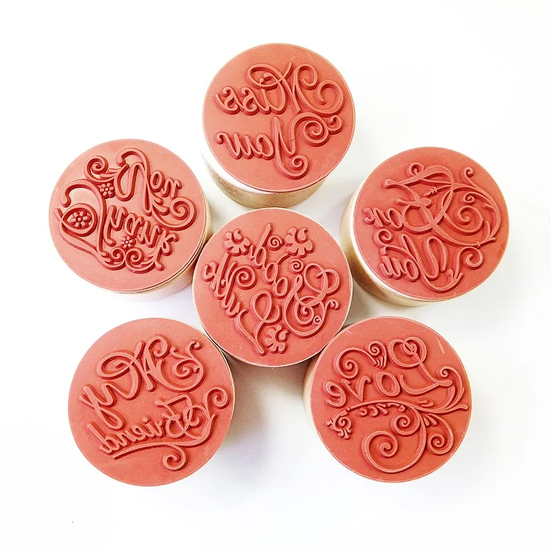 1 pcs/lot Vintage Wishes Round Wooden Rubber Stamps For DIY Scrapbooking  Decoration Embossing Craft 6 designs for choose