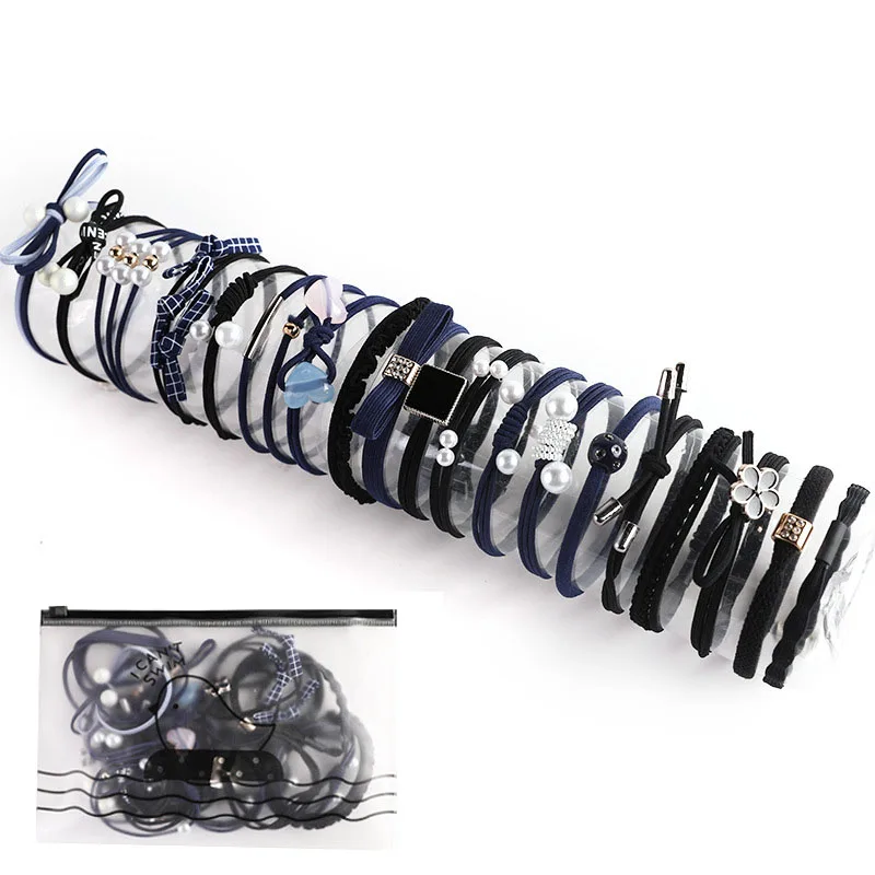 Bán Buôn Nữ Thời Trang Phụ Kiện Tóc Đơn Giản Dây Buộc Tóc Bộ Thun Tóc Nhiều Màu Sắc Cao Su Ngọc Trai Dây Buộc Tóc Cho Nữ