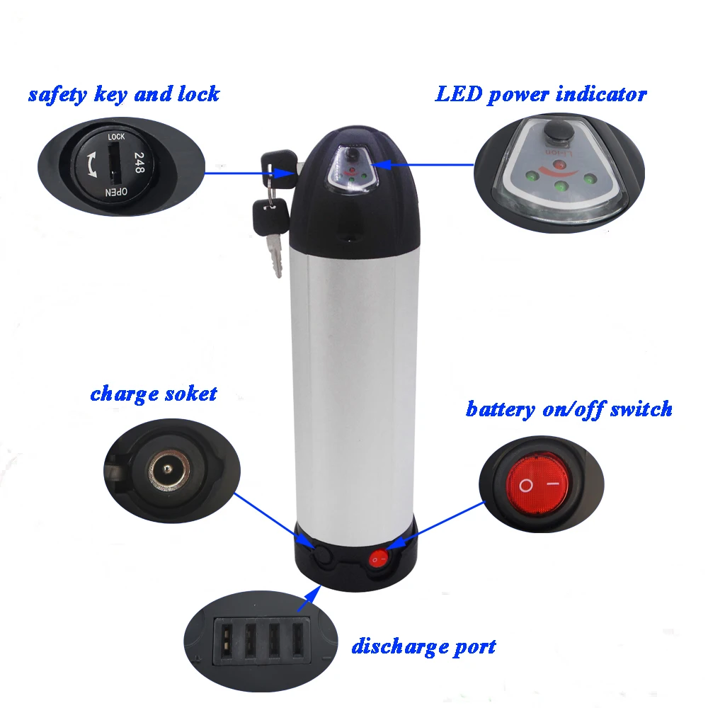 36v bottle kettle box 24v 36v 48v water bottle ebike battery box electric bike battery bottle tube case