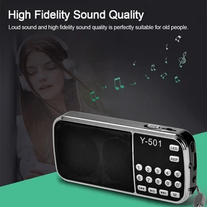 راديو FM رقمي صغير مع مصباح يدوي LED ، مكبر صوت ستيريو 3 واط ، مشغل صوت MP3 ، شاشة عرض 0.75 بوصة ، دعم محرك USB ، بطاقة TF ، Y-501 أفضل 10 مبيعات عدسة لحام زرقاء - رقم 7