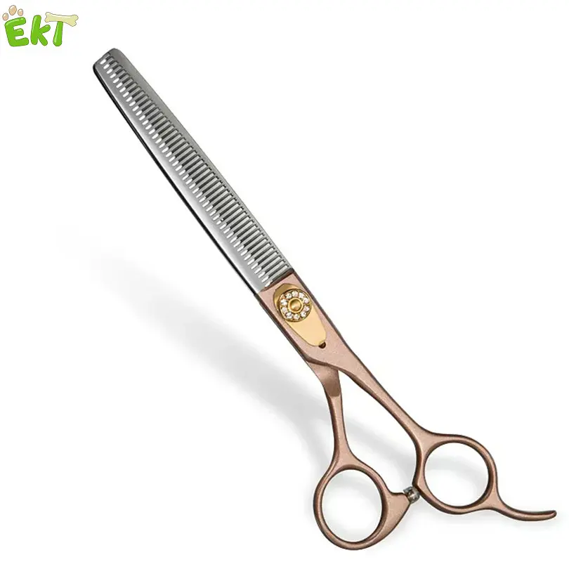 

Ekthome ES06 440C Pet Hairdressing Products Rose Gold Handle Shears Thinning Clipper Scissors Tools For Grooming