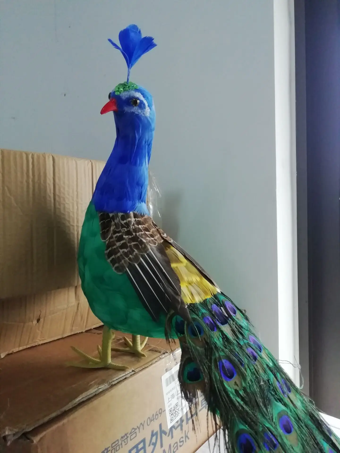 Criativo lindo modelo de pavão espuma e pena boneca de pavão da vida real cerca de 80 cm t1110