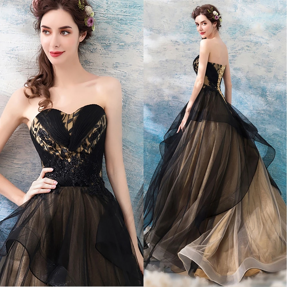 

Formal Dresses Prom Party Gown Evening Dress Lace up Sweetheart Backless Sleeveless Floor-Length NONE Train Applique Beaded