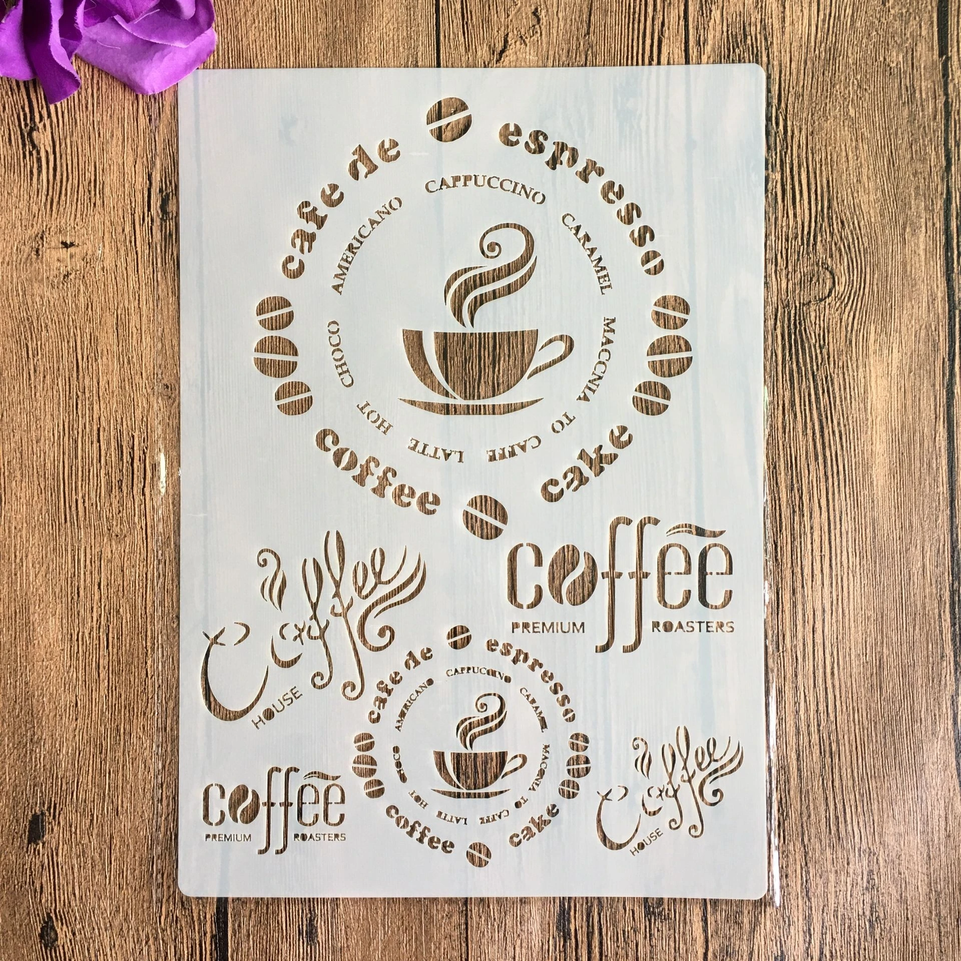 A4 29 * 21cm coffee DIY Stencils Wall Painting Scrapbook Coloring Embossing Album Decorative Paper Card Template,wall