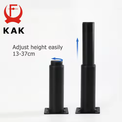 KAK Black Furniture Legs Adjustable Height Carbon Steel Table Feet Sofa Bed Leg Replacement 1000KG Heavy Duty Furniture Hardware - Image 2