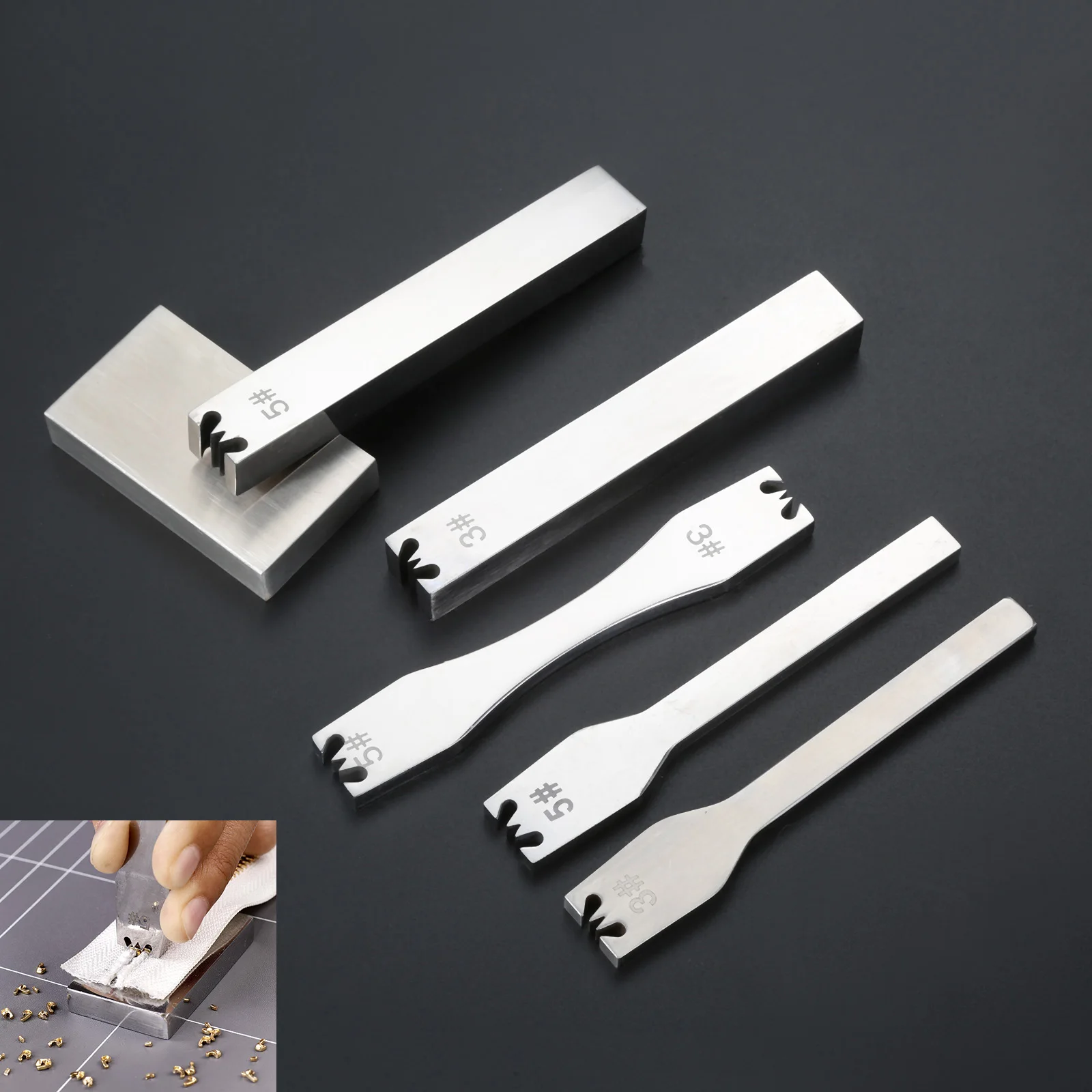 1Pc Rits Tanden Verwijder Tool 3 #5 # Thicken Rvs Code Laden Zip Tang Raken Boord Lederen craft Diy Kleding Tas