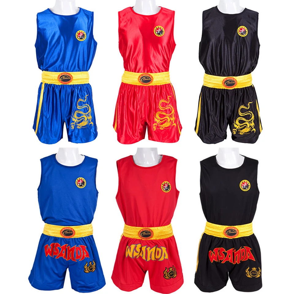 

Muay Thai Shorts Dragon Kick Boxing Shorts Sanda Wushu Wrestling Training Uniform Men Women Kids Cage Fighting Kickboxing Suit