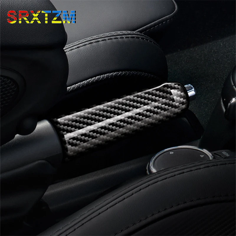 Car Carbon Fiber Hand Brake Set Cover Sticker For Bmw Mini Cooper  F55 F56 F57 Accessories