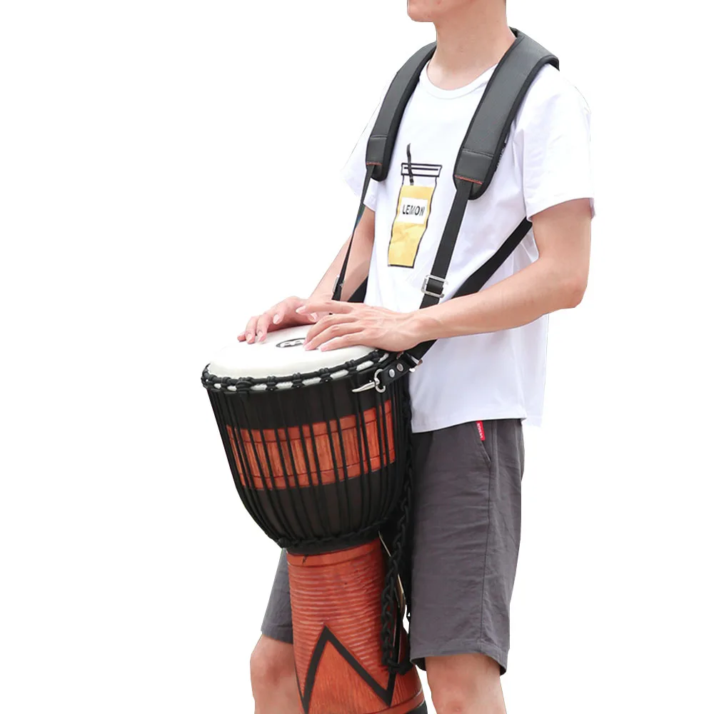 Percussion Djembe Strap with Quick Change Hook-Heavy Duty Nylon Adjustable Shoulder Padding Hand Drum Belt Accessories