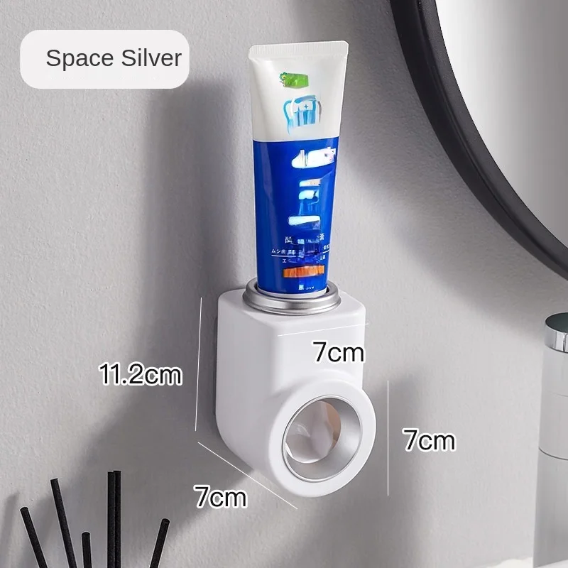 

Automatic Toothpaste Dispenser Wall-Mounted Squeezing Machine Household Punch-Free Toothpaste Toothbrush Rack