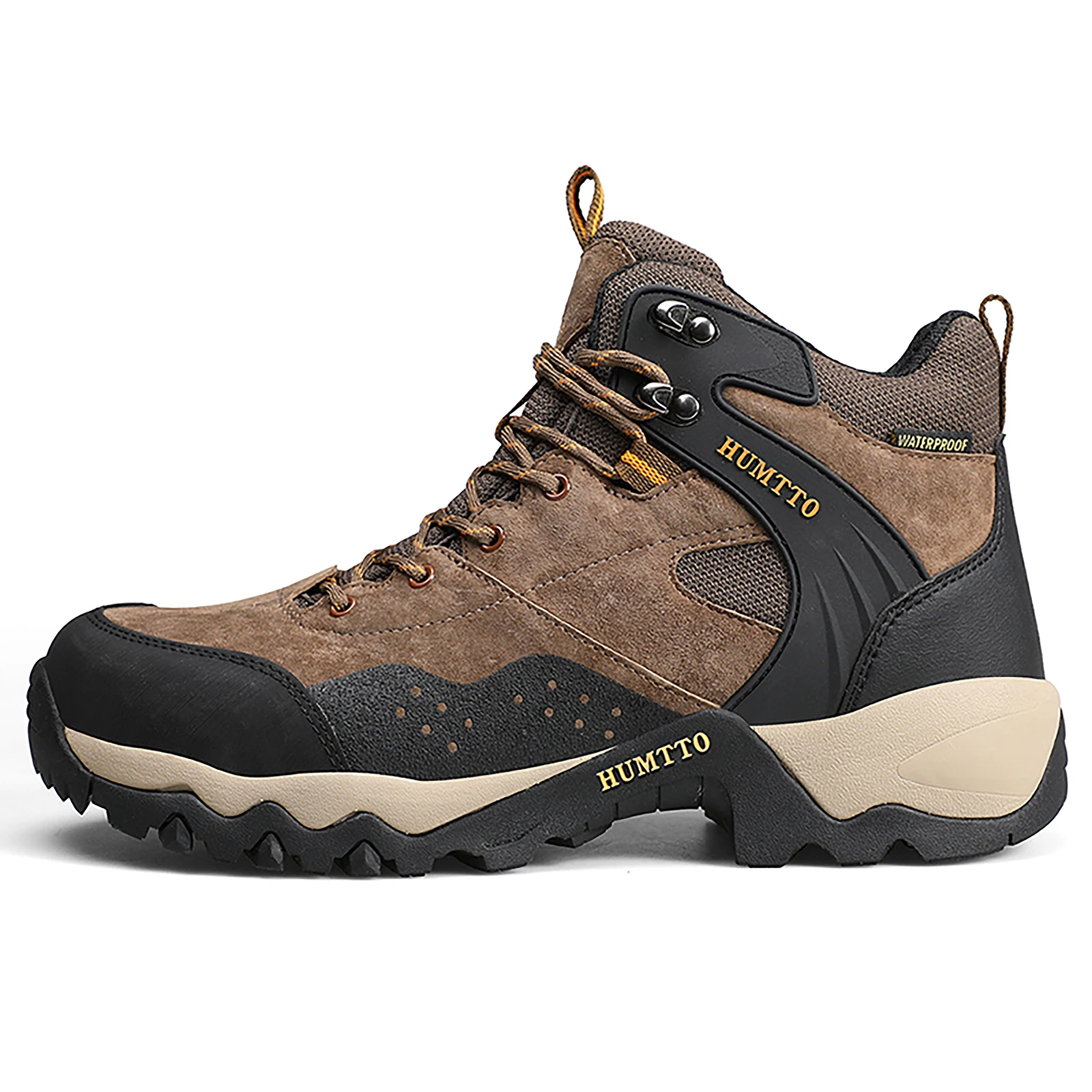 HUMTTO Waterproof Mens Hiking Sneakers 2021 New Mountain Trekking Boots Leather Climbing Sport Safety Man Tactical Shoes for Men