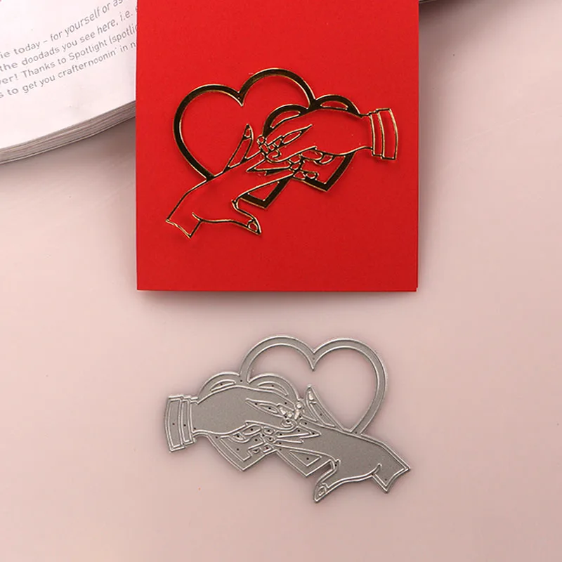 DUOFEN METAL CUTTING DIES wedding ring heart lover engagement marriage stencil DIY Scrapbook Paper Album 2020 new