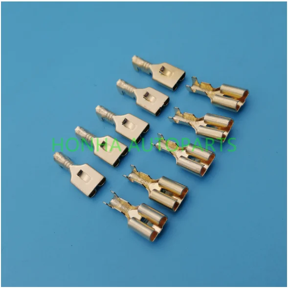 Free shipping 200pcs 6.3mm 6.3 Crimp Terminal Female Spade Connector