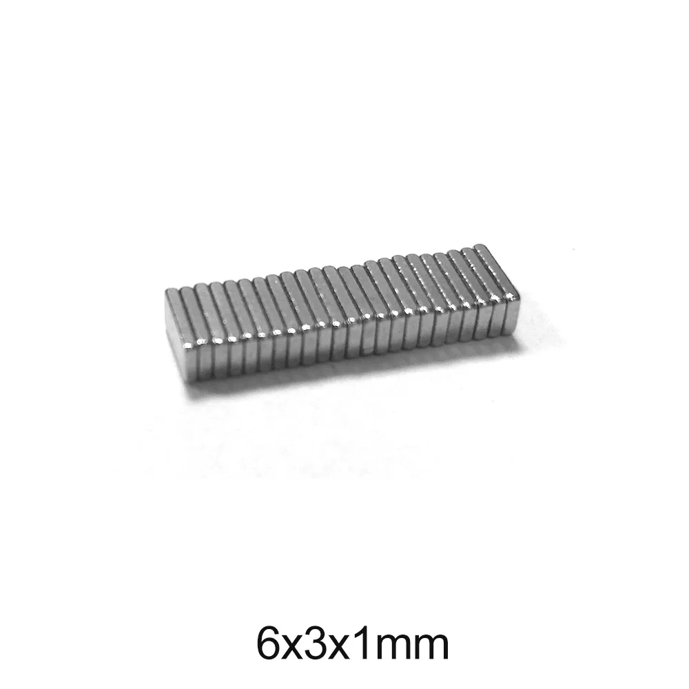 6x3x1 mm Powerful Magnets 6mmX3mm Sheet Permanent Magnet 6x3x1mm Thin Neodymium Magnetic Super Strong Magnet 6*3*1 mm