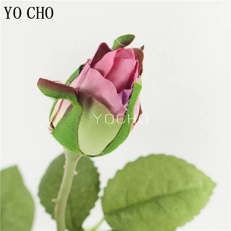 YO CHO Pink Rose Silk Wedding Bouquet Flowers Mariage DIY Bride  Flowers Latex Artificial Rose Bouquets For Bridesmaids Decor