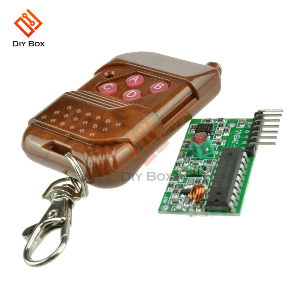 IC 2262 2272 433MHZ Four Ways 4 CH Key Wireless Remote Control Module Kit ASK Decoding Receiver Board For Arduino