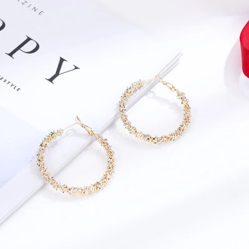 New Round Hoop Earrings Women Fashion Punk Charm Earring Party Girls Trendy Jewelry Gifts Muti Colors Hot Sale