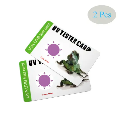 2 Pcs 파충류 UVA UVB 라이트 램프 전구 테스트 카드 UV 테스트 종이 파충류 테라리움 램프 수명 효과적인 테스터 미터 애완 동물 용품