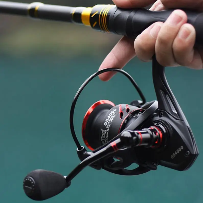 2000-7000  Series Full Metal Black & Red Spool Spinning Reel 18KG Max Drag Sea Carp Fishing Wheel