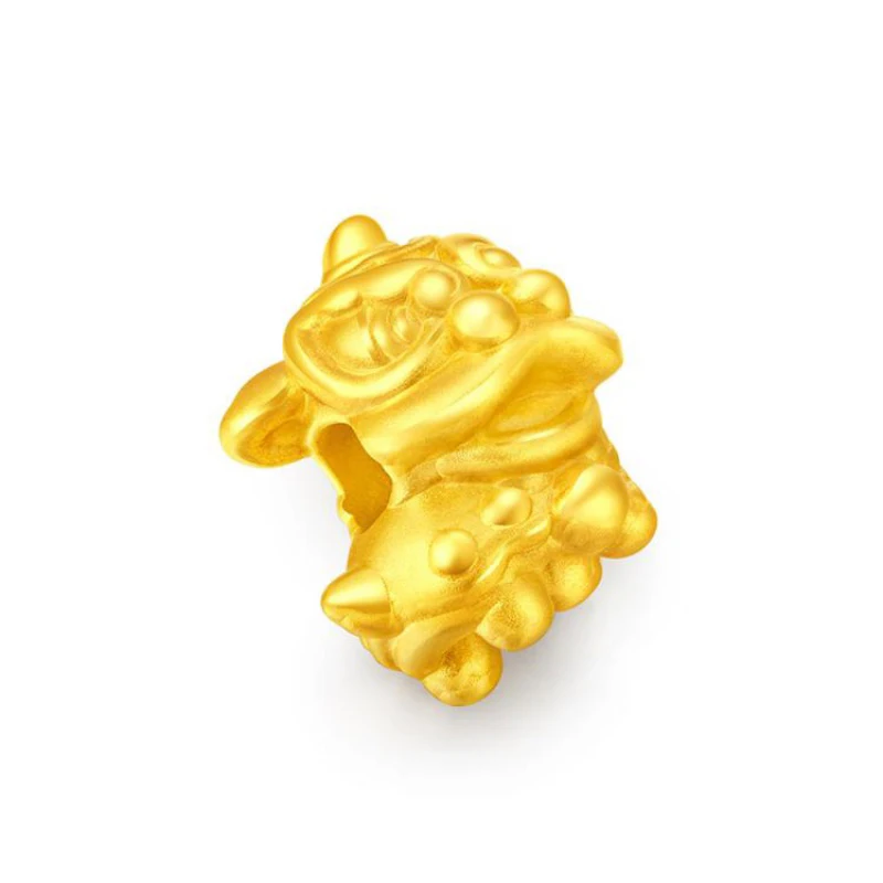 Really 3D Hard Gold lion Bracelet 24K Yellow Gold Dragon lion Bracelet For Women