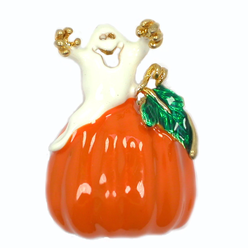 

60pcs a lot Halloween Orange Enamel Pumpkin Pin Brooch Pumpkin Women's Weddings Banquet brooch pins Jewelry gift C102709