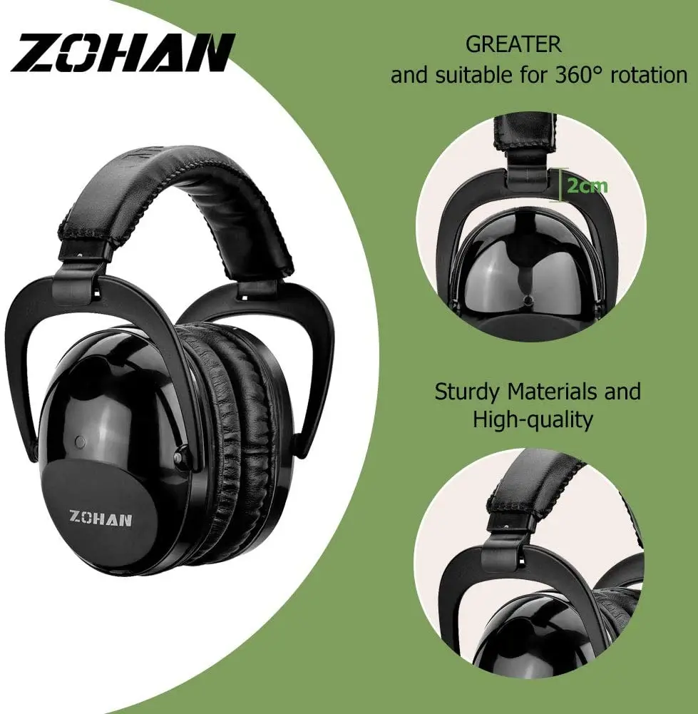 ZOHAN-orejeras de seguridad para bebé, protección auditiva, reducción de ruido, orejeras pasivas, auriculares negros para niños y adolescentes, 22dB