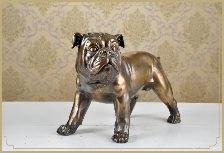 

antique copper bulldog statue shar pei dog furniture art resin artwork craft cabinet sculpture living room home decoration a0109