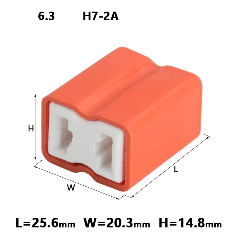 20/100 Set 2 Pin 6.3MM H7-2A Automobile Ceramic Connector Straight H7 Auto Lamp Holder Ceramic Headlamp Bulb Plug For Audi VW