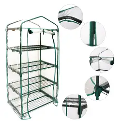 Pvc Warm Tuin Huishoudelijke Plant Kas Cover Waterdichte Bescherm Tuin Planten Bloemen 3/4/5 Tier (Zonder Ijzer Stand)