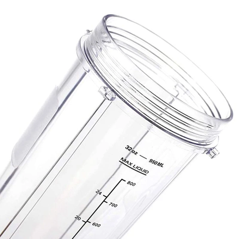 32Oz ถ้วย Spout ฝาปิดและใบมีด7เกียร์ Fins เปลี่ยนใบมีดสำหรับ NUTRI NINJA BL450/BL456/ BL455