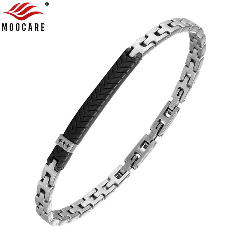 Moocare fashion creative check curved stainless steel couple bracelet