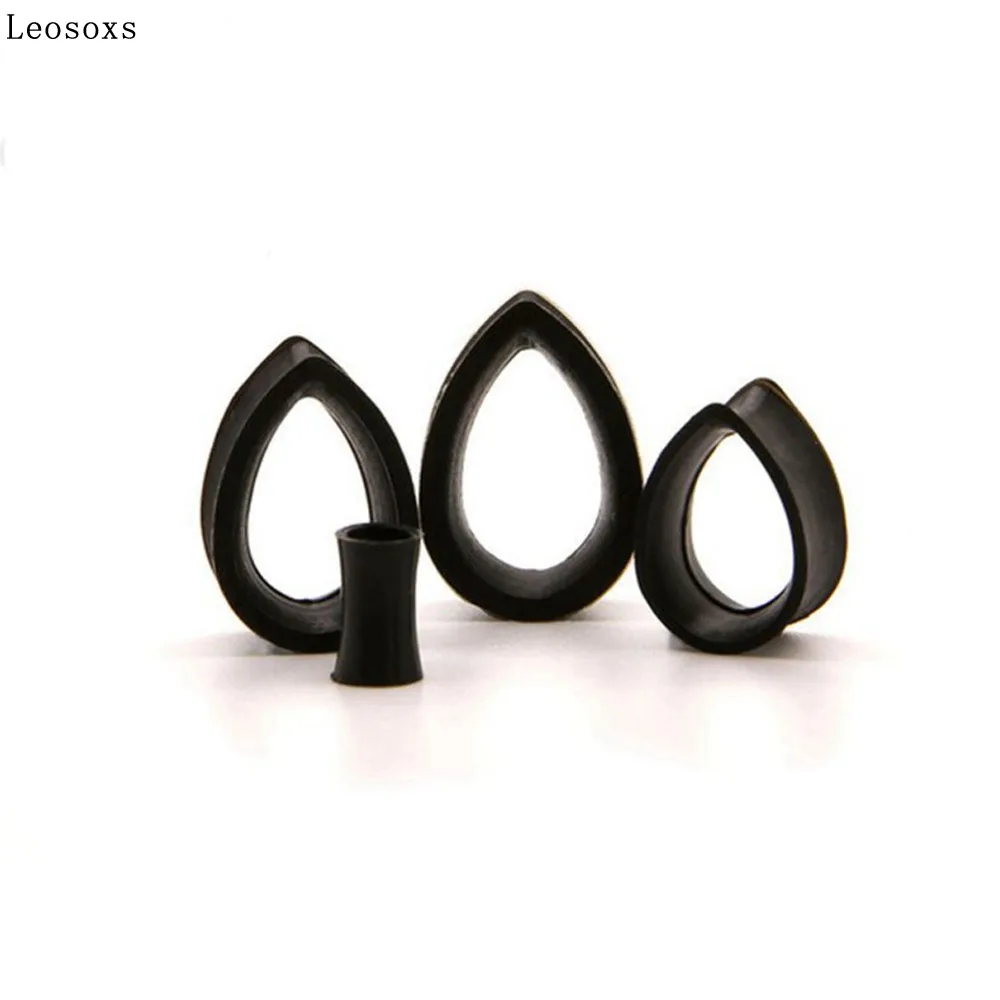 1Pair 4-20mm Stretcher Silicone Ear Tunnel Plug Saddle Water Drop Silicone Ear Gauge Plugs Tunnel Flesh Expander Jewelry Oreja