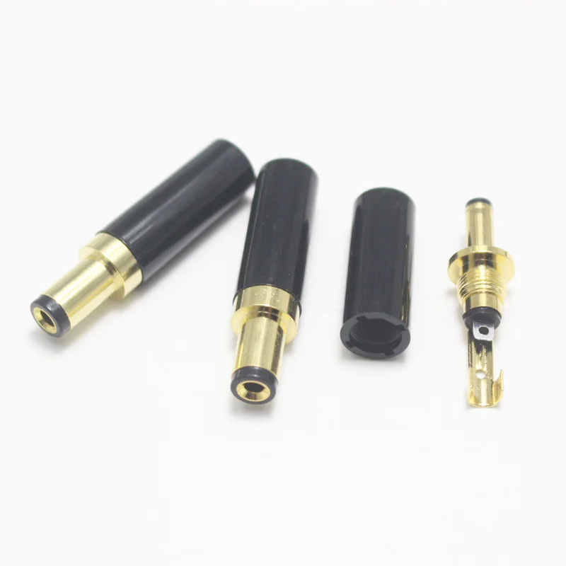 1Pcs Gold Plated 5.5 x 2.5 / 5.5 x 2.1 / 3.5 x 1.35 mm DC Power Jack Male Plug Connector for Welding Linear Power Output Line