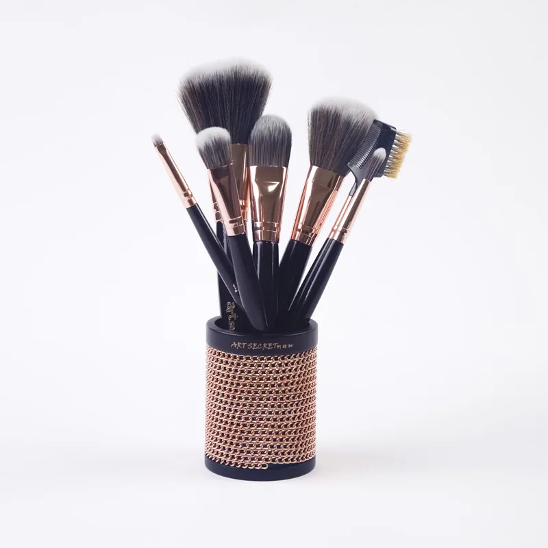 ArtSecret New Arrival 6884 6886 7PC/Set Makeup Brushes With Shiny Crystal Bamboo Case Holder Professional Beauty Cosmetic Tool