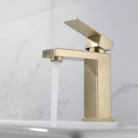 Modern Basin Faucet Bathroom Gold Black Silver Faucet Deck Mounted Basin Sink Tap Mixer Hot &amp; Cold Water Stainless Steel Faucet