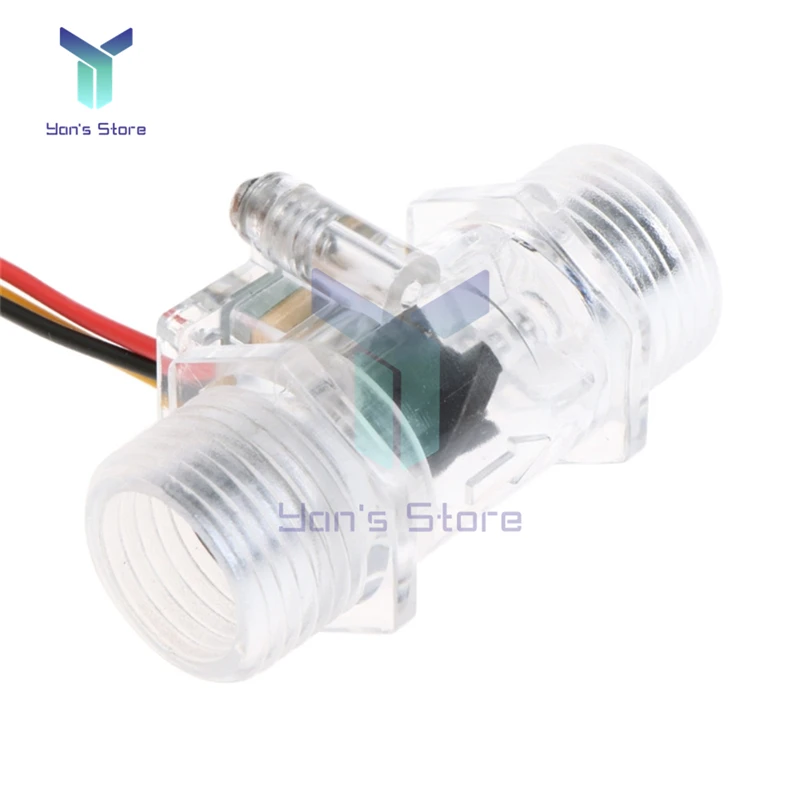 Medidor do Sensor de Fluxo de Água, Medição Plástica, Hall Sensor, Indicador, Transparente, Cobre, DC 5V, 12V, DN15, G1, 2 polegadas